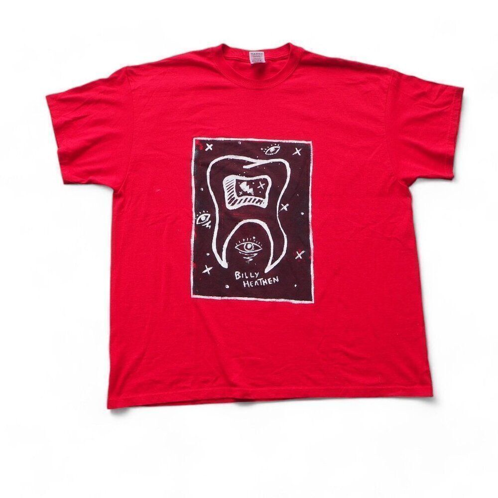 Billy Heathen Punk Rock Band Music Tooth Unique Band Shirt Red Men's 2XL‎